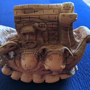 Hand Carved Olive Wood Noah's Ark